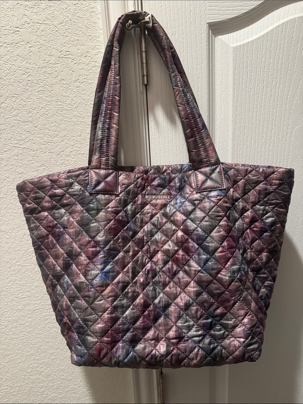 MZ Wallace Quilted Tote Bag in Purple Camo